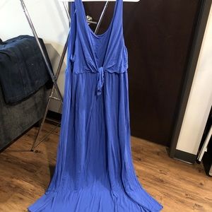 Light blue maxi dress with front tie